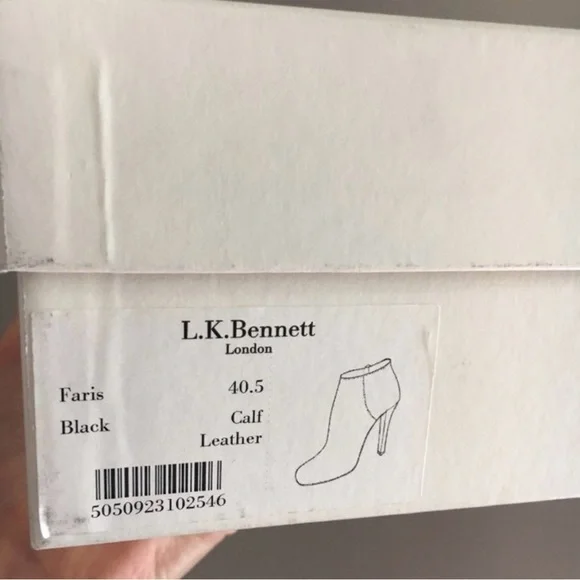 L.K. Bennett Leather Faris Booties in Black, Size 40.5 - Picture 2 of 12